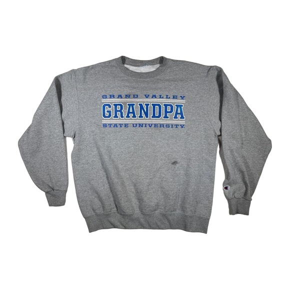 Champion Other - Grand Valley State University Grandpa Sweatshirt Grey Champion Crewneck Large‎